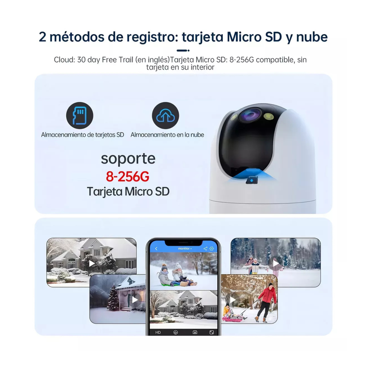 Cámara De Seguridad Wifi Exterior Doble Pantalla Con Alarma Camara Foco Camara Vigilancia Exterior Visión Nocturna Incluida Blanca