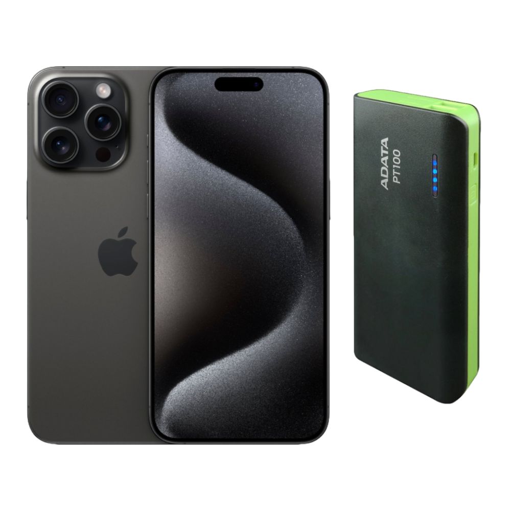iPhone 15 Pro Max 256GB Negro CHIP Reacondicionado + Power Bank 10,000mah