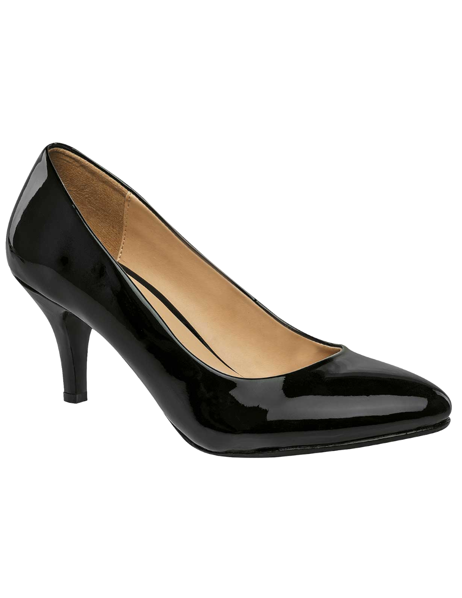 zapatilla mujer de charol color negro
