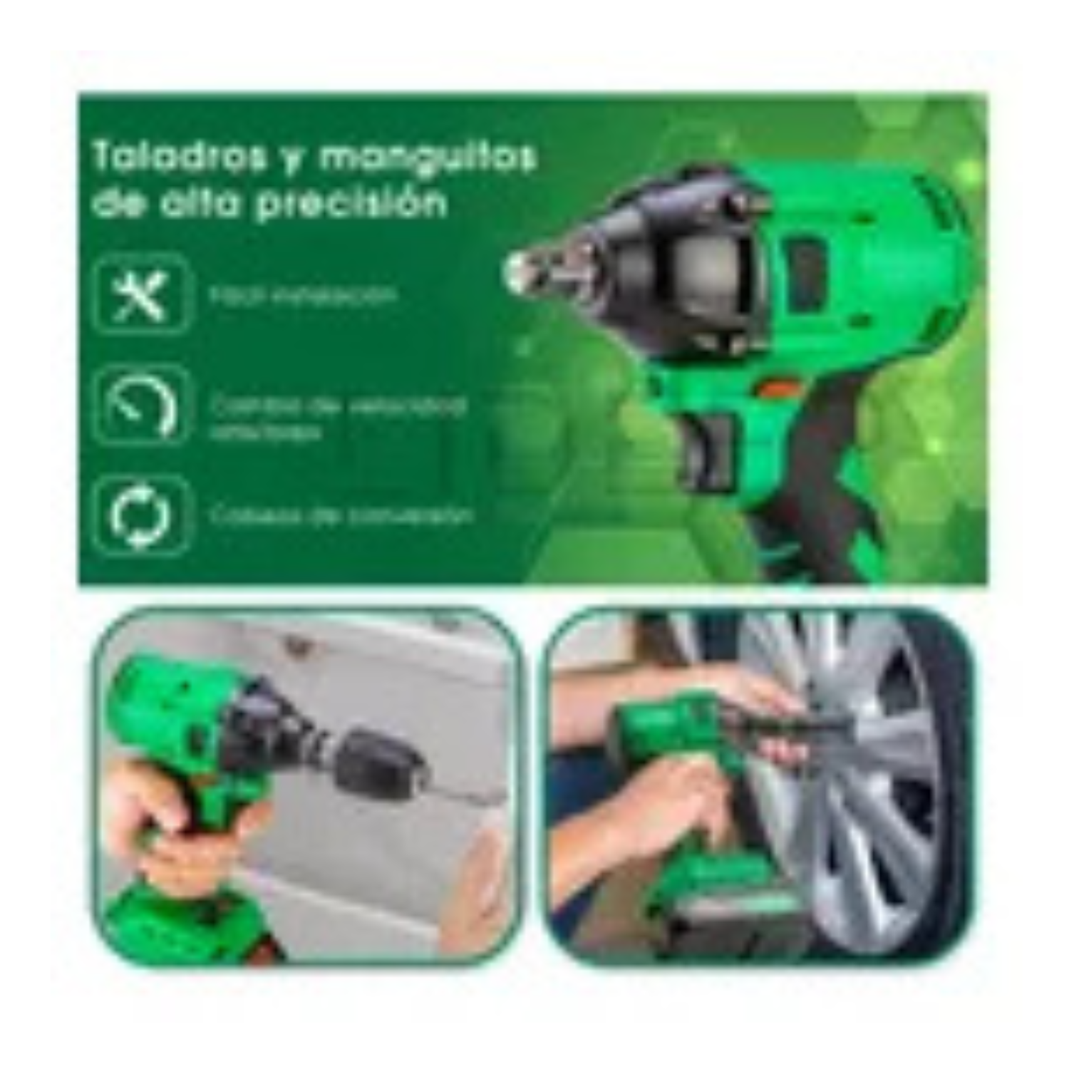 Llave De Impacto Pistola Taladro Eléctrica Inalámbrico 2pila