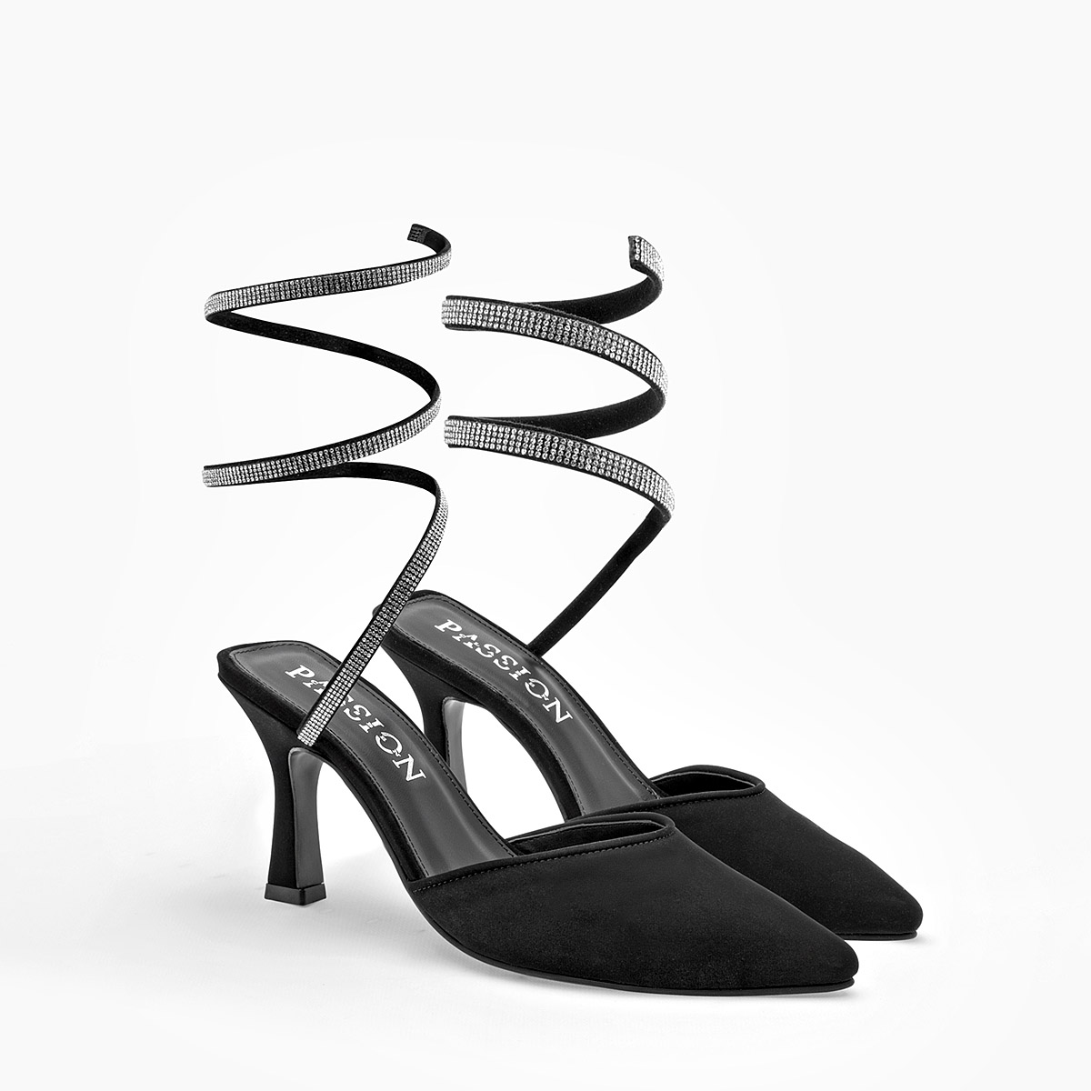 CLASBEN AFRODITA ZAPATILLA MUJER DE GRADUACION TACON 9 CM COLOR NEGRO