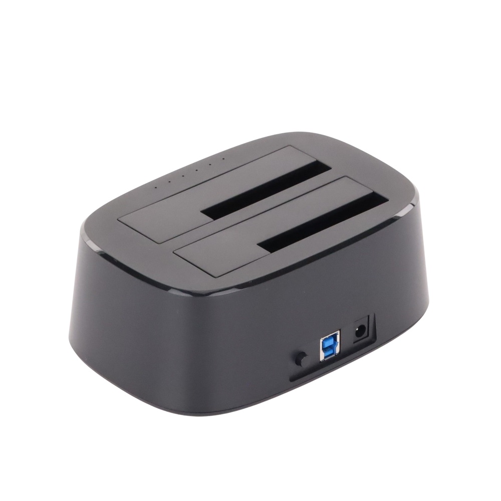 UGREEN Base Externa para Discos Duros Doble Bahía - USB 3.0 Plug & Play, Soporta HDD/SSD 2.5' y 3.5' hasta 12TB | Clonación Rápida + Adaptador Incluido