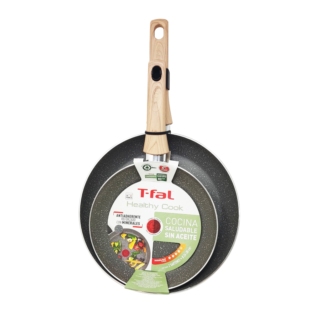 Juego de 2 Sartenes 24/30 cm Healthy Cook T-Fal B7019082
