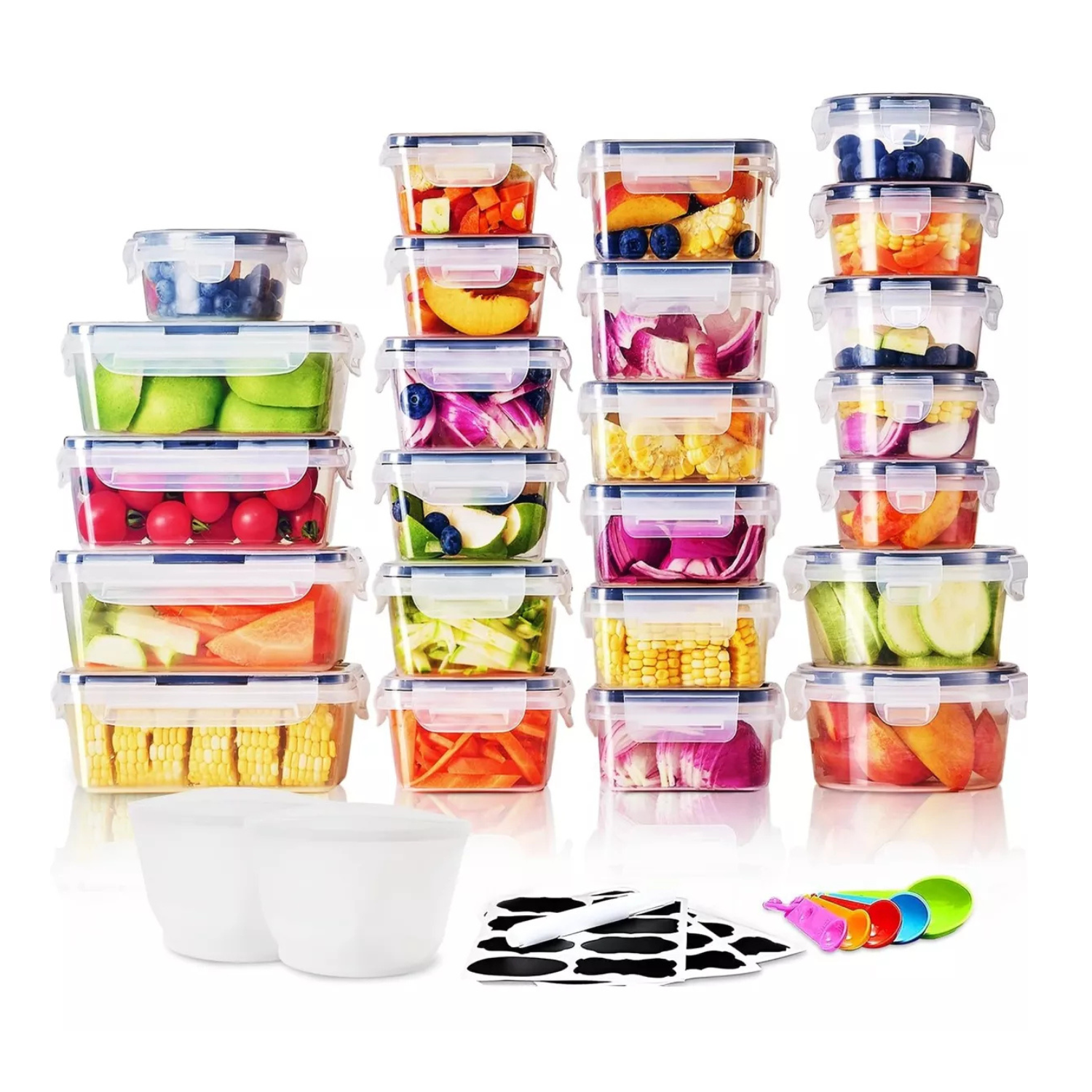 Set 24 Recipiente Hermetico Contenedor Alimentos Almacenar