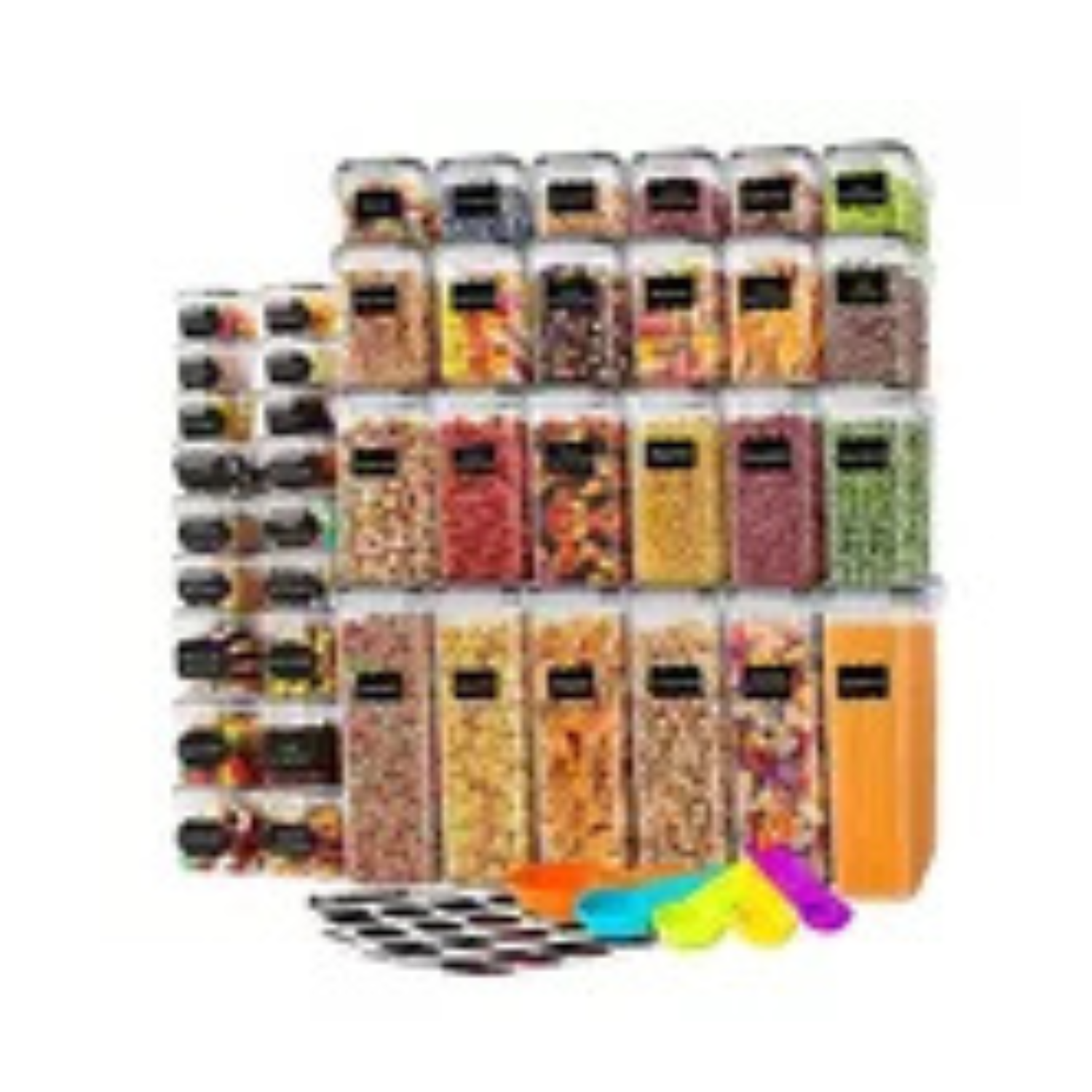 Set 42 Recipiente Hermetico Contenedor Alimentos Almacenar Color Transparente