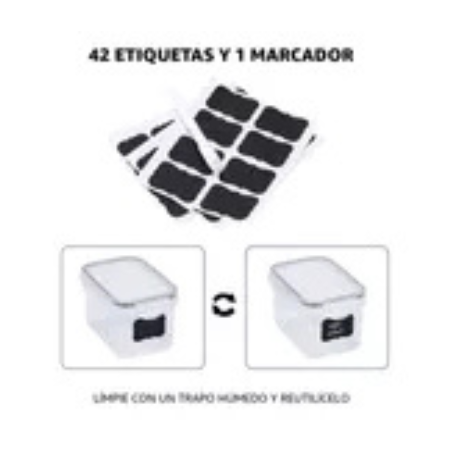 Set 42 Recipiente Hermetico Contenedor Alimentos Almacenar Color Transparente