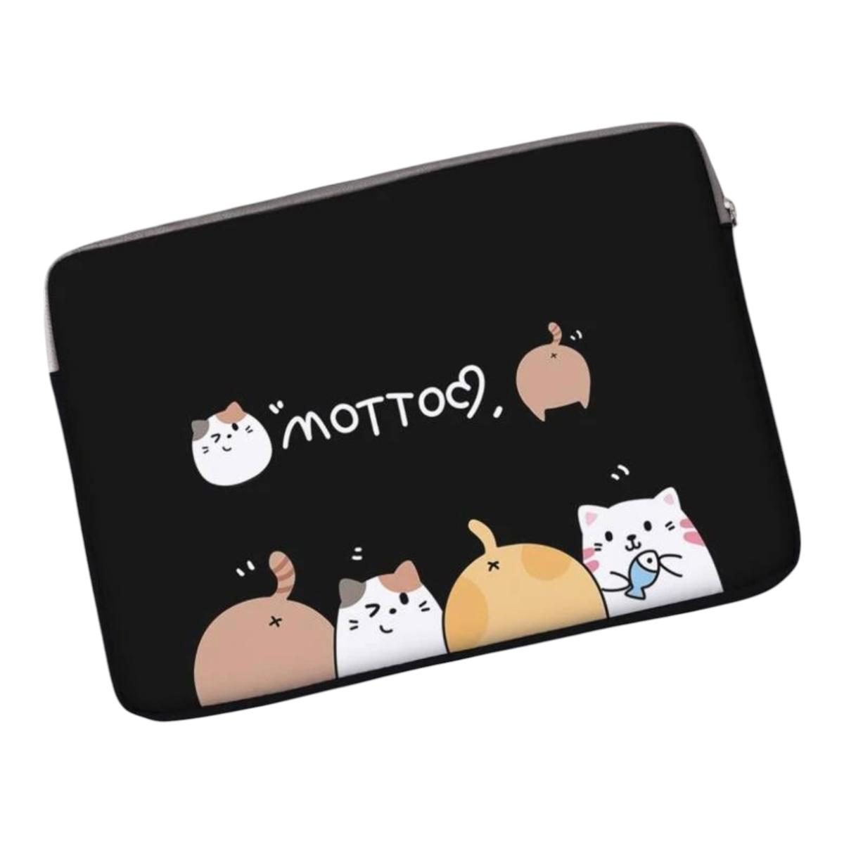 Bolsa Funda Case Para Laptop Estampado De Gatos 13 Pulgadas