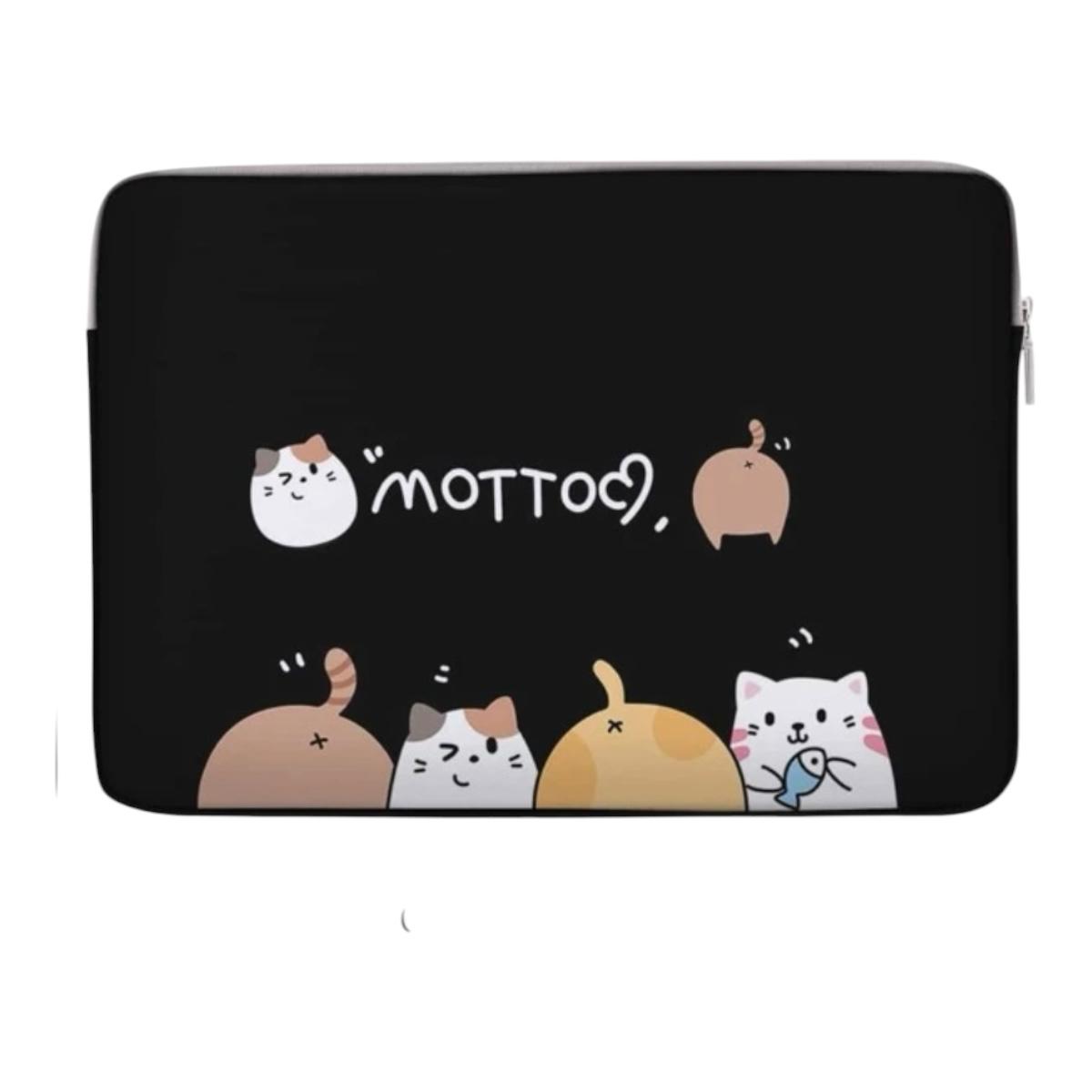 Bolsa Funda Case Para Laptop Estampado De Gatos 13 Pulgadas