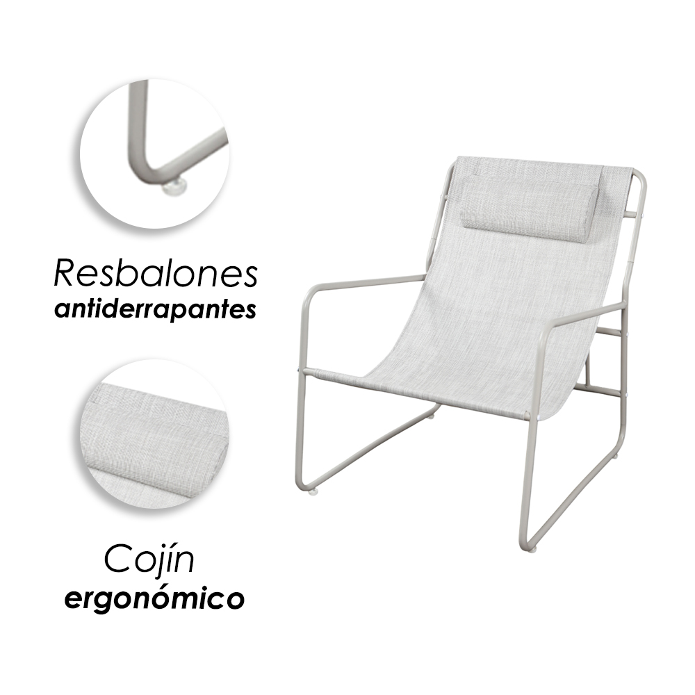 Ilios Innova | Sala de 3 Piezas para Exterior con Mesa de Hierro