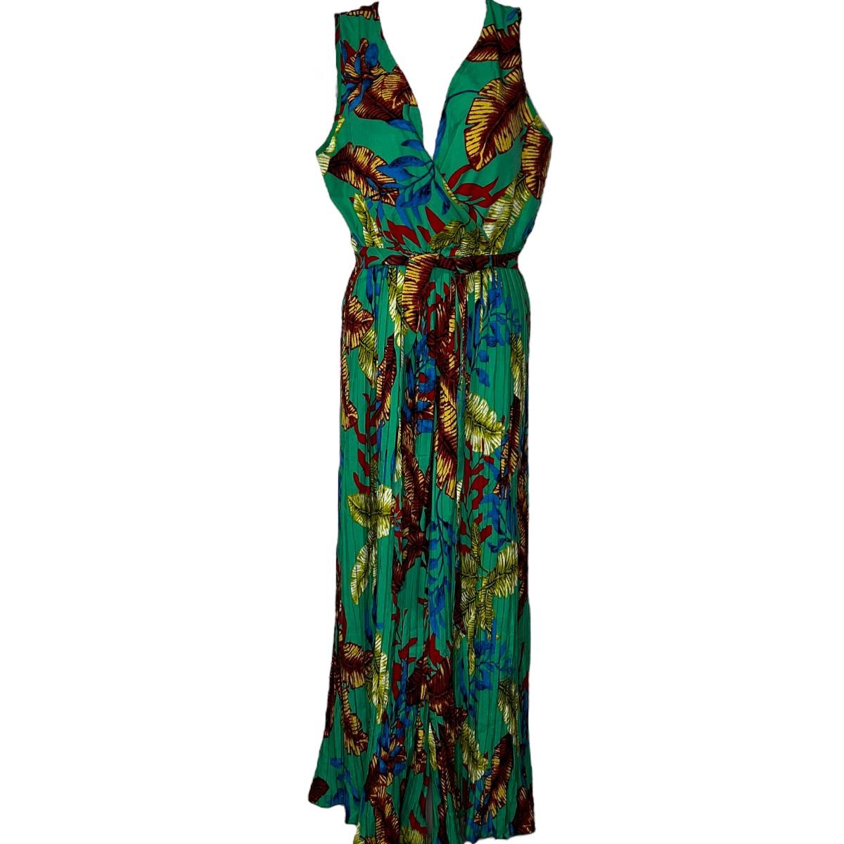 Mono Jumpsuit Pierna Ancha Mono Diseño Flores Tableado