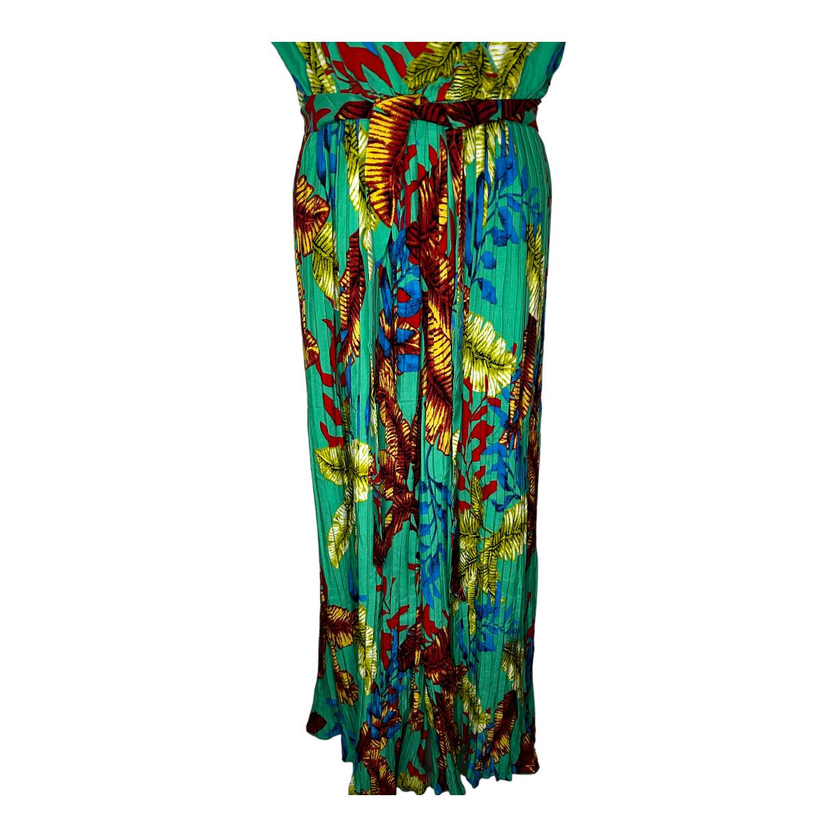 Mono Jumpsuit Pierna Ancha Mono Diseño Flores Tableado