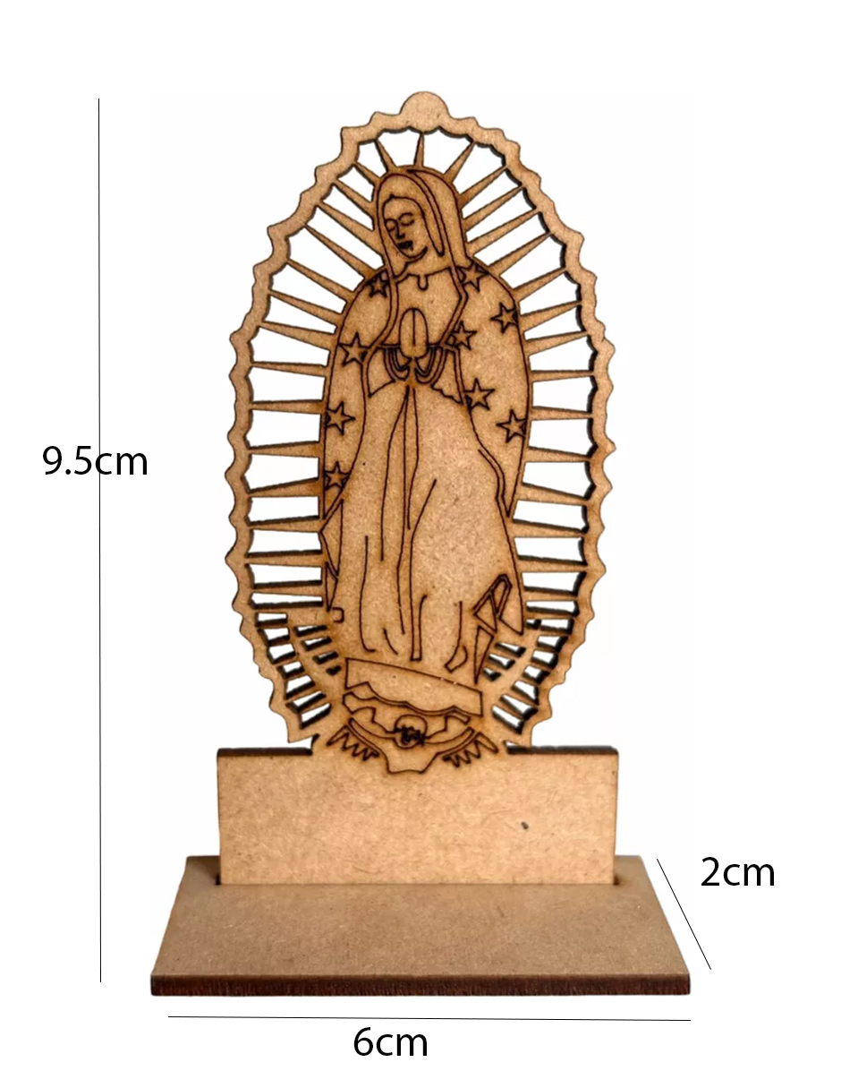 20 Recuerdos De Virgen Guadalupe De 1.5mm Mdf - Altura9.5cm