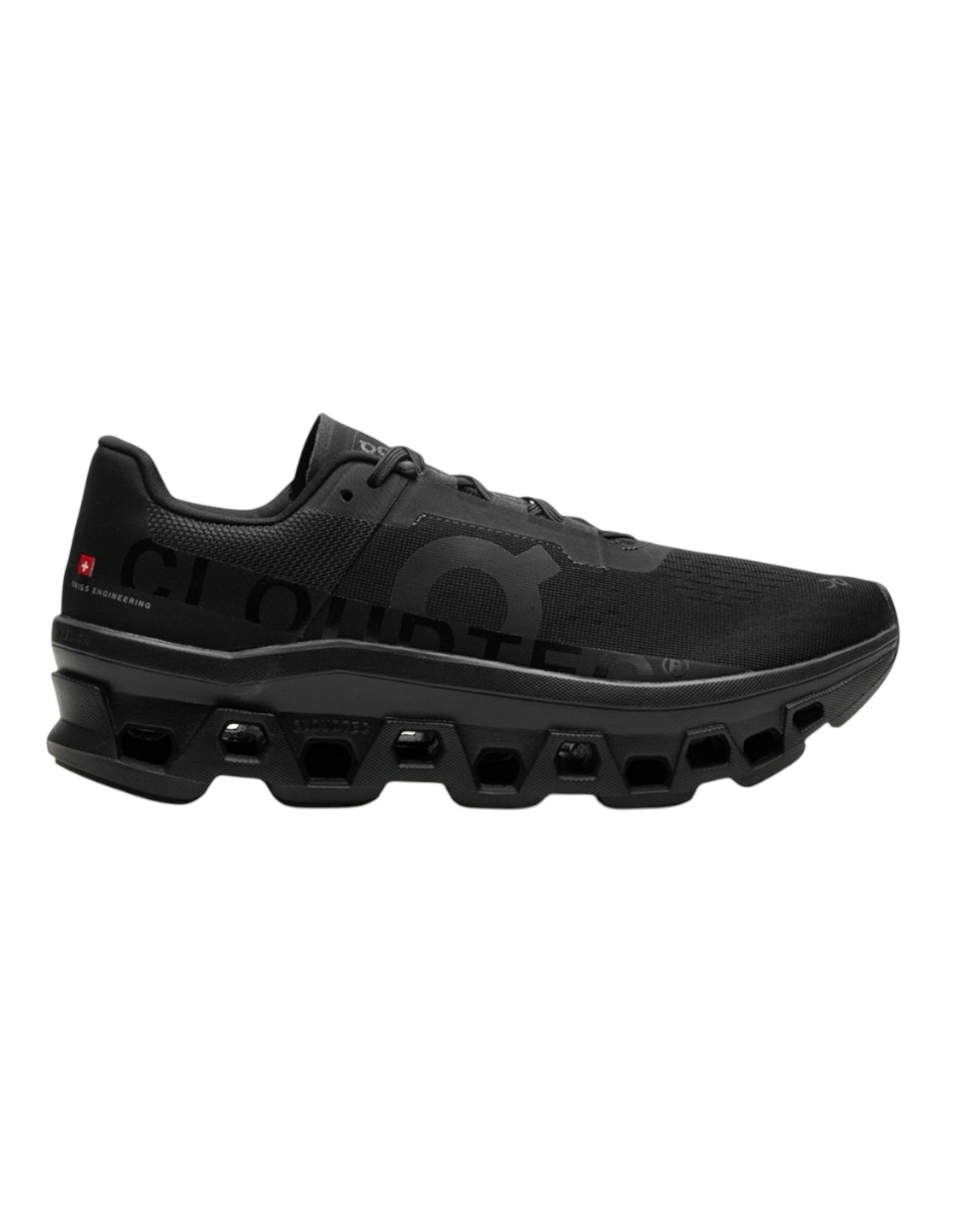 Tenis On Cloudmonster color negro, membrana impermeable talla 27