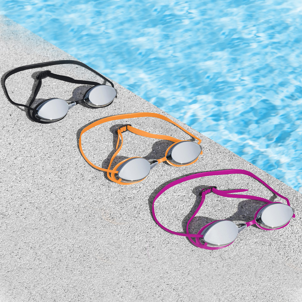 Goggles Para Adulto Natación Lente Espejo 14 Años Filtro Uv Naranja