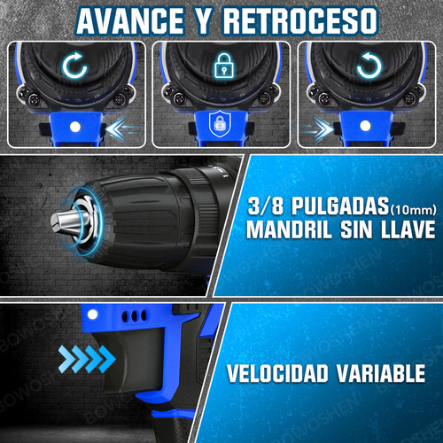 Taladro Atornillador Eléctrico 2 Baterías 21v Destornillador