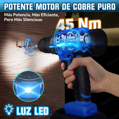 Taladro Atornillador Eléctrico 2 Baterías 21v Destornillador