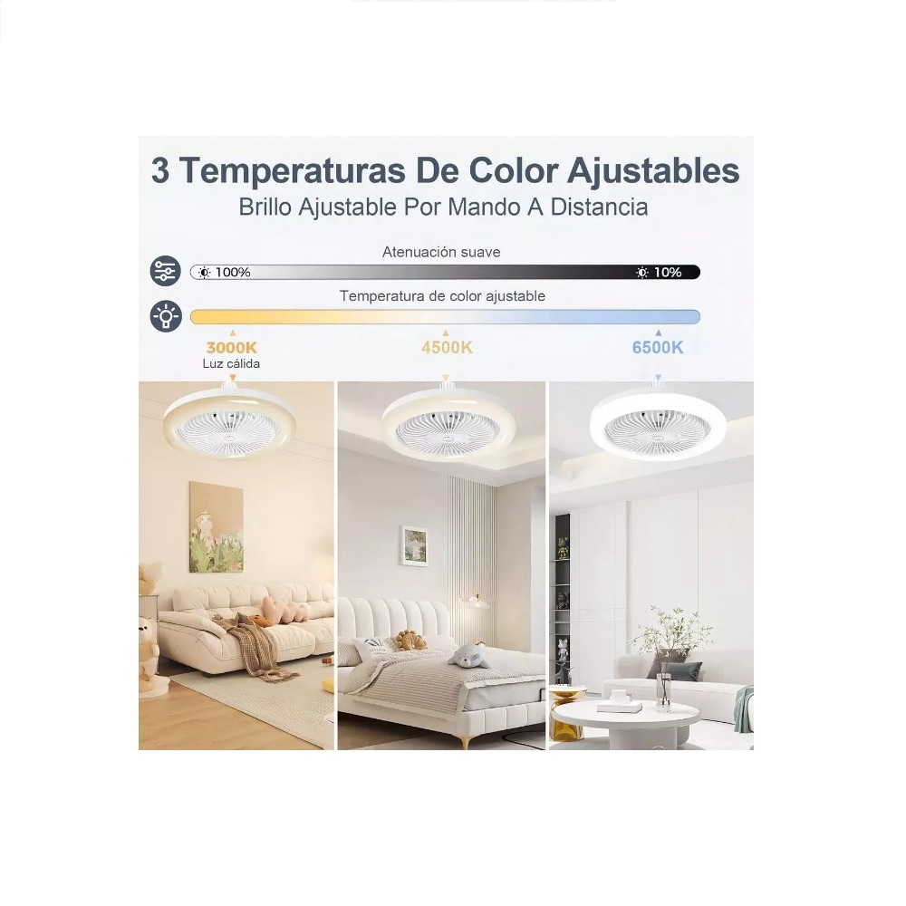  Ventilador Luz LED Multifuncional