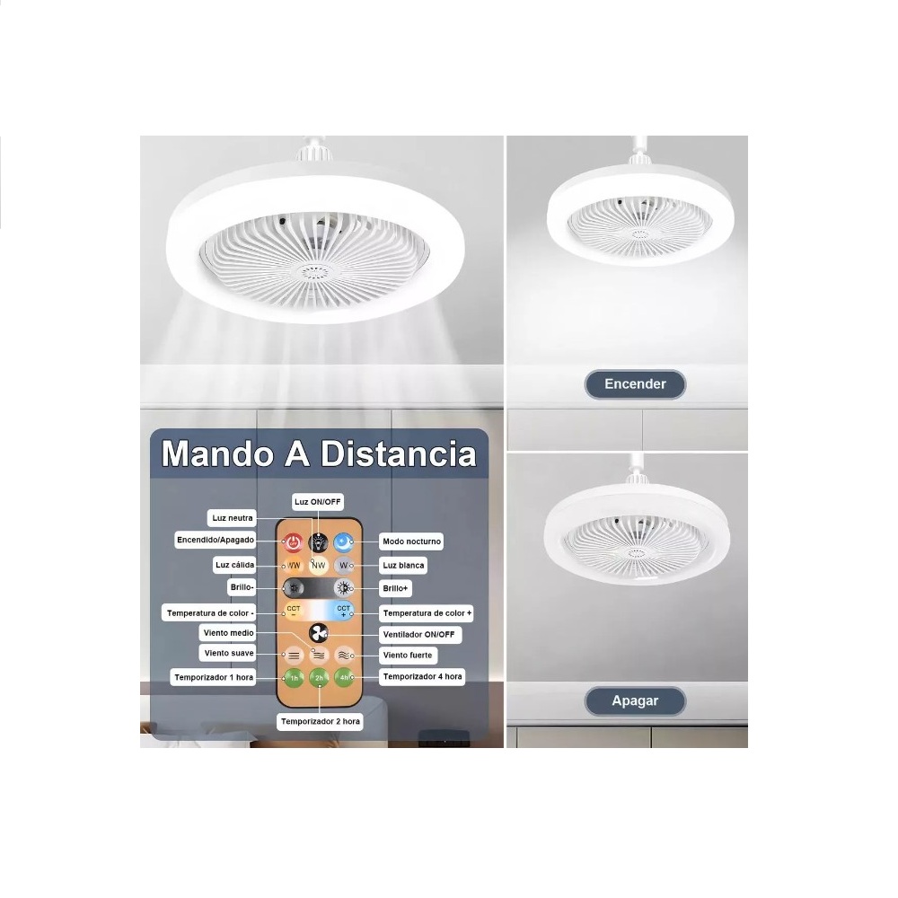  Ventilador Luz LED Multifuncional