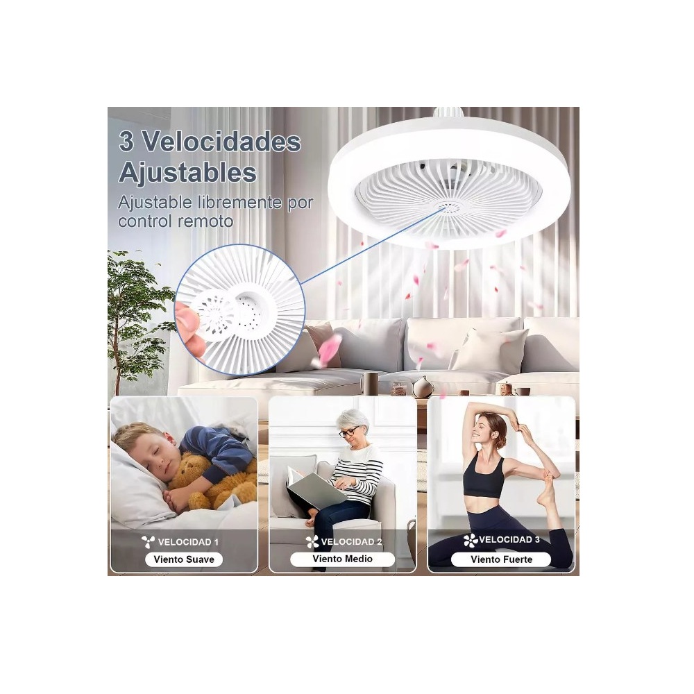  Ventilador Luz LED Multifuncional