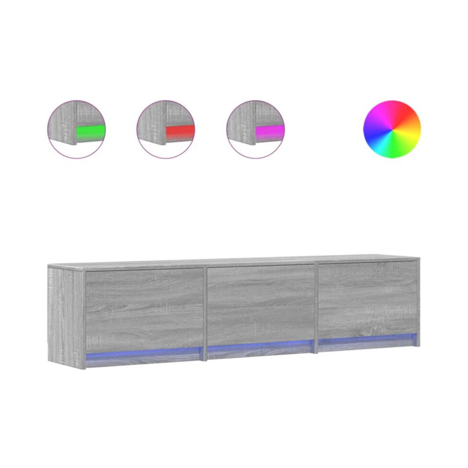 Bossa Mueble de TV LED con Almacenamiento | Estructura Resistente y Acabado Moderno para Sala o recámara | 3 Compartimentos | Medev