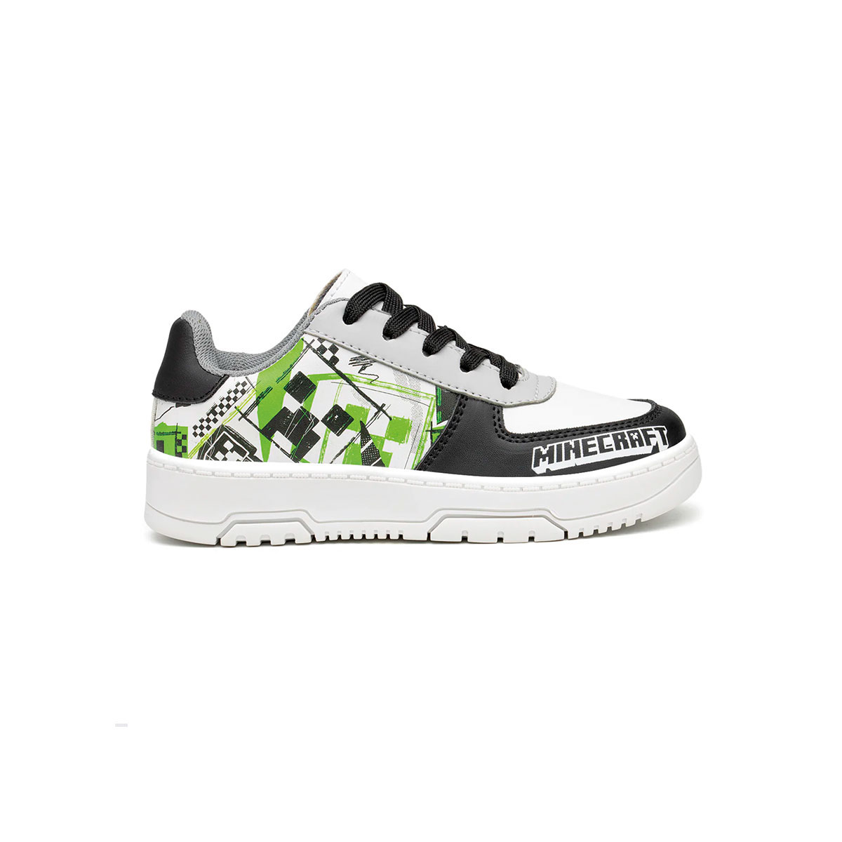 Tenis Minecraft yuyin Blanco para Niños Diseño de Creeper Acolchado 18-21