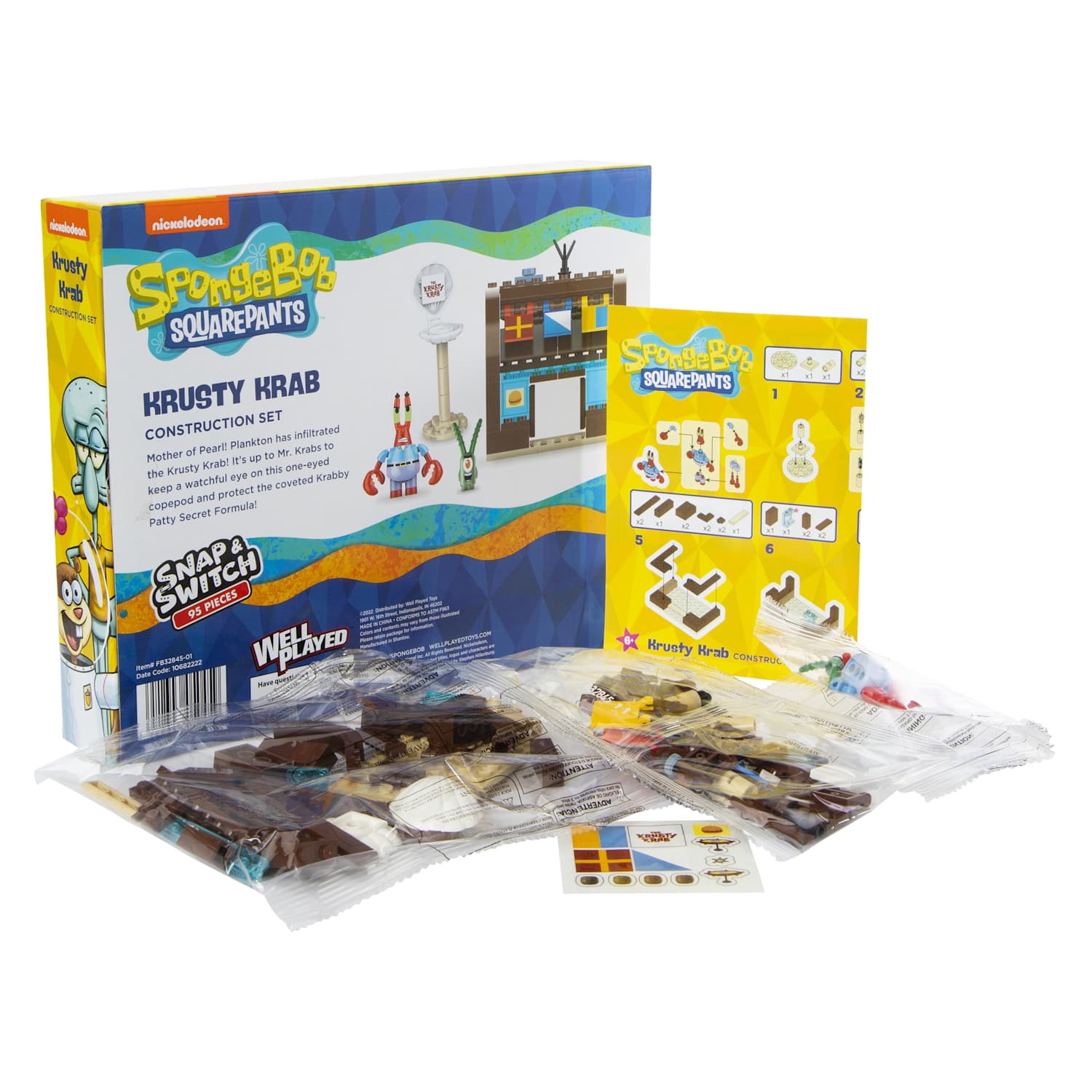 Bob Esponja Set Bloques Figuras Oficial Krusty Krab Construcción Regalo Niños