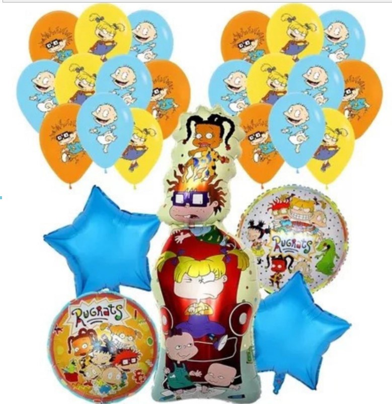 Set 24 Globos Metálico Caricaturas Rugrats Tommy Angelica Fiesta y Decoración