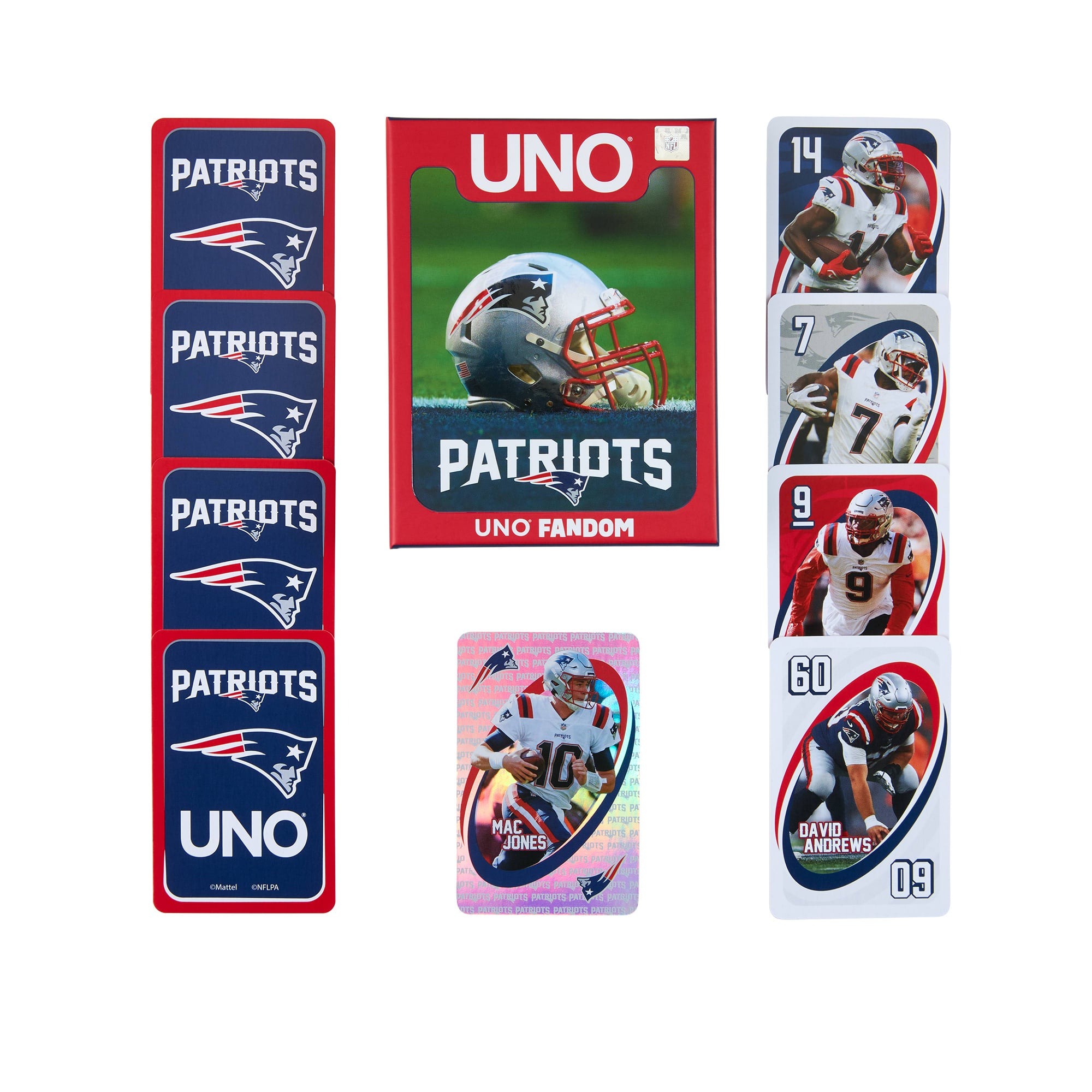 UNO Fandom NFL New England Patriots Juego 2 a 10 Jugadores ORIGINAL