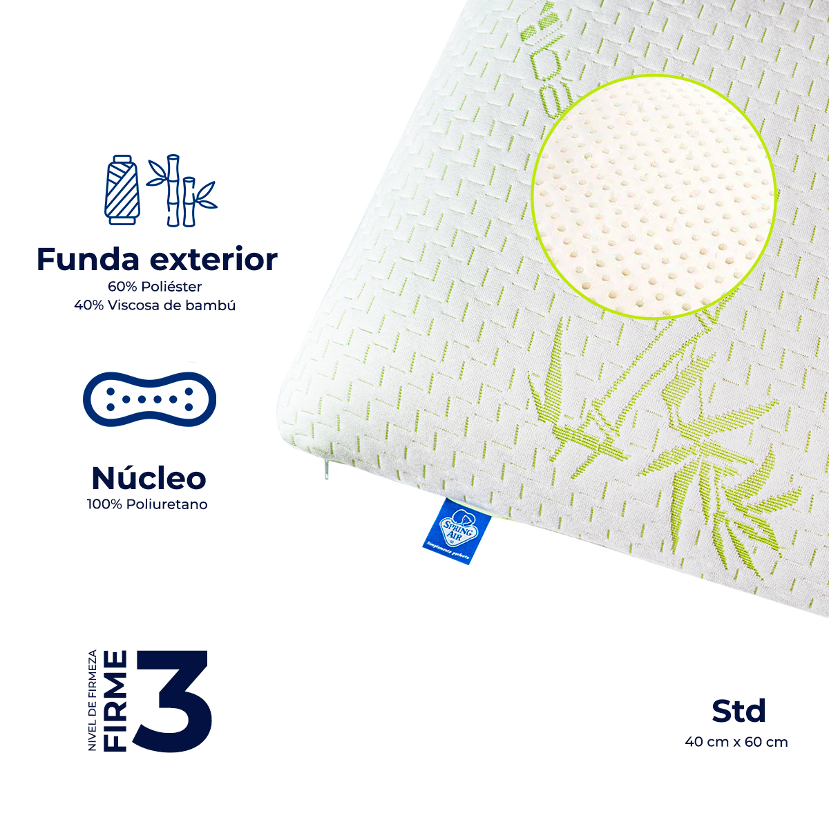 Almohada Spring Air Bamboo Memory Pillow