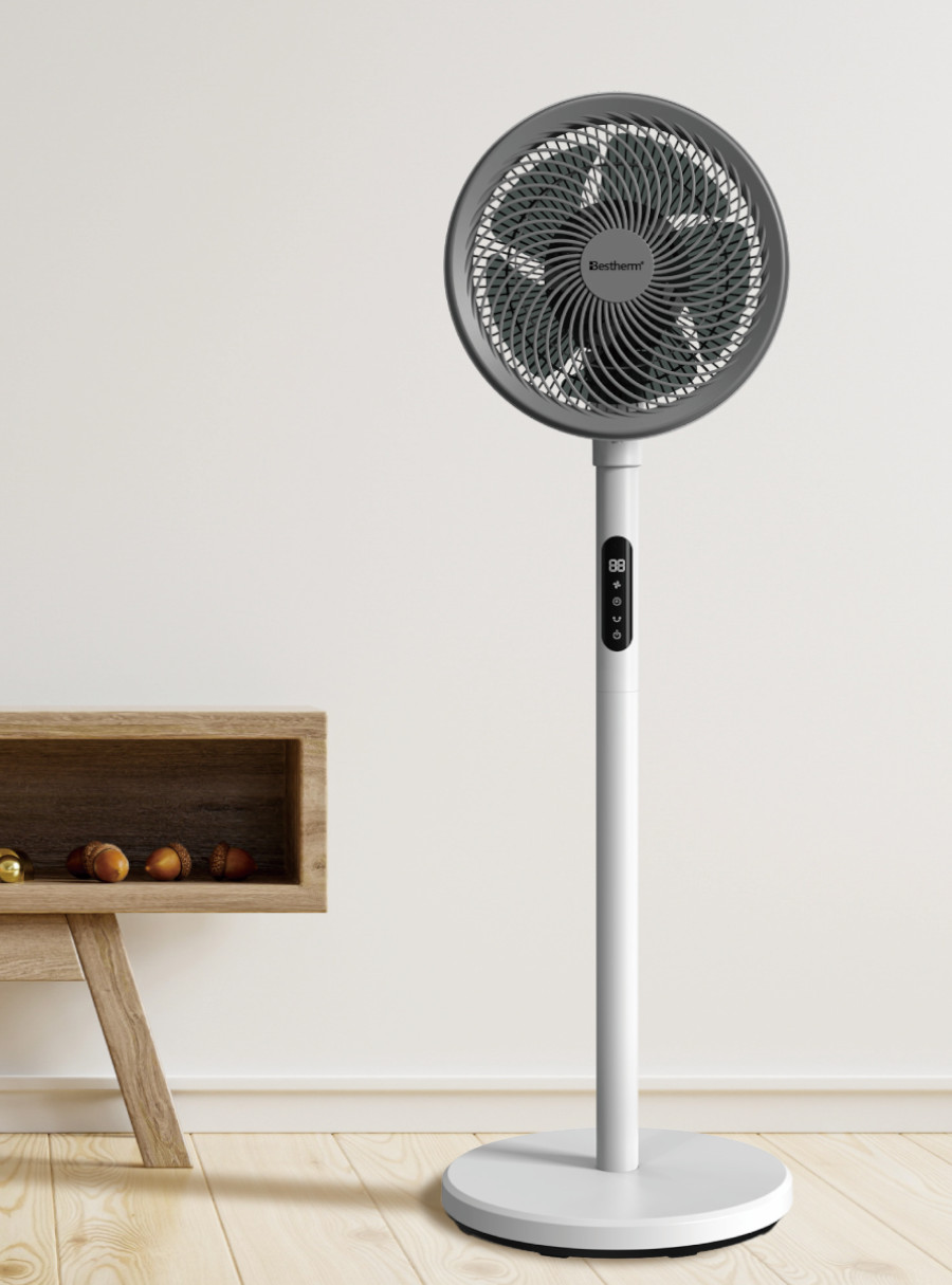 Ventilador De Piso/Mesa, Circulador de Aire De CC Bestherm FJD23-23FR de 9 pulgadas con Pantalla LED (2 en 1)
