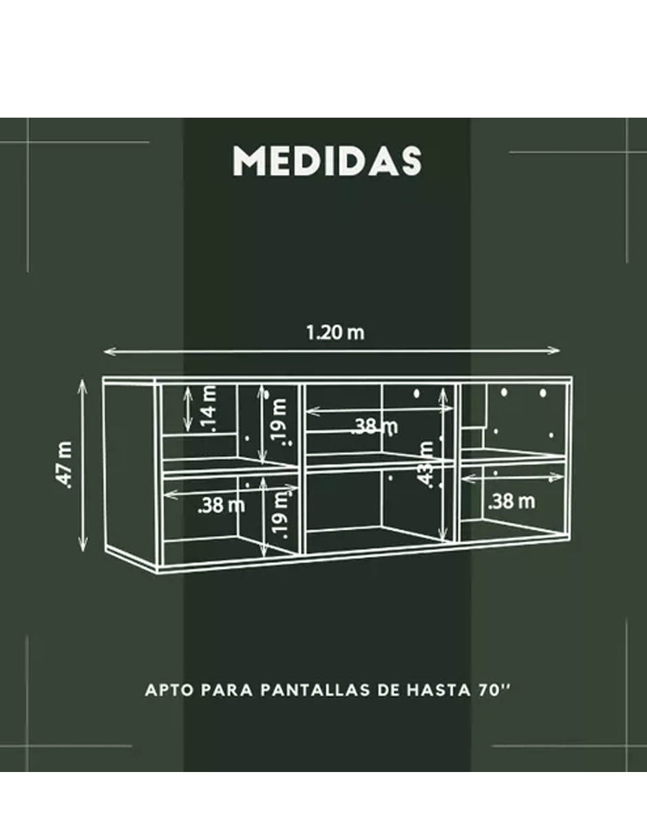 Mueble De Tv 60 Moderno Minimalista Piso Color Negro
