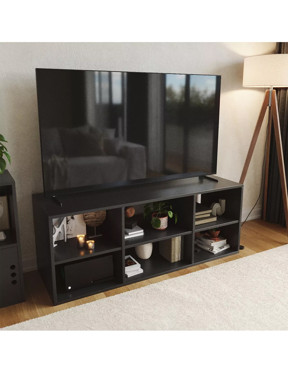 Mueble De Tv 60 Moderno Minimalista Piso Color Negro