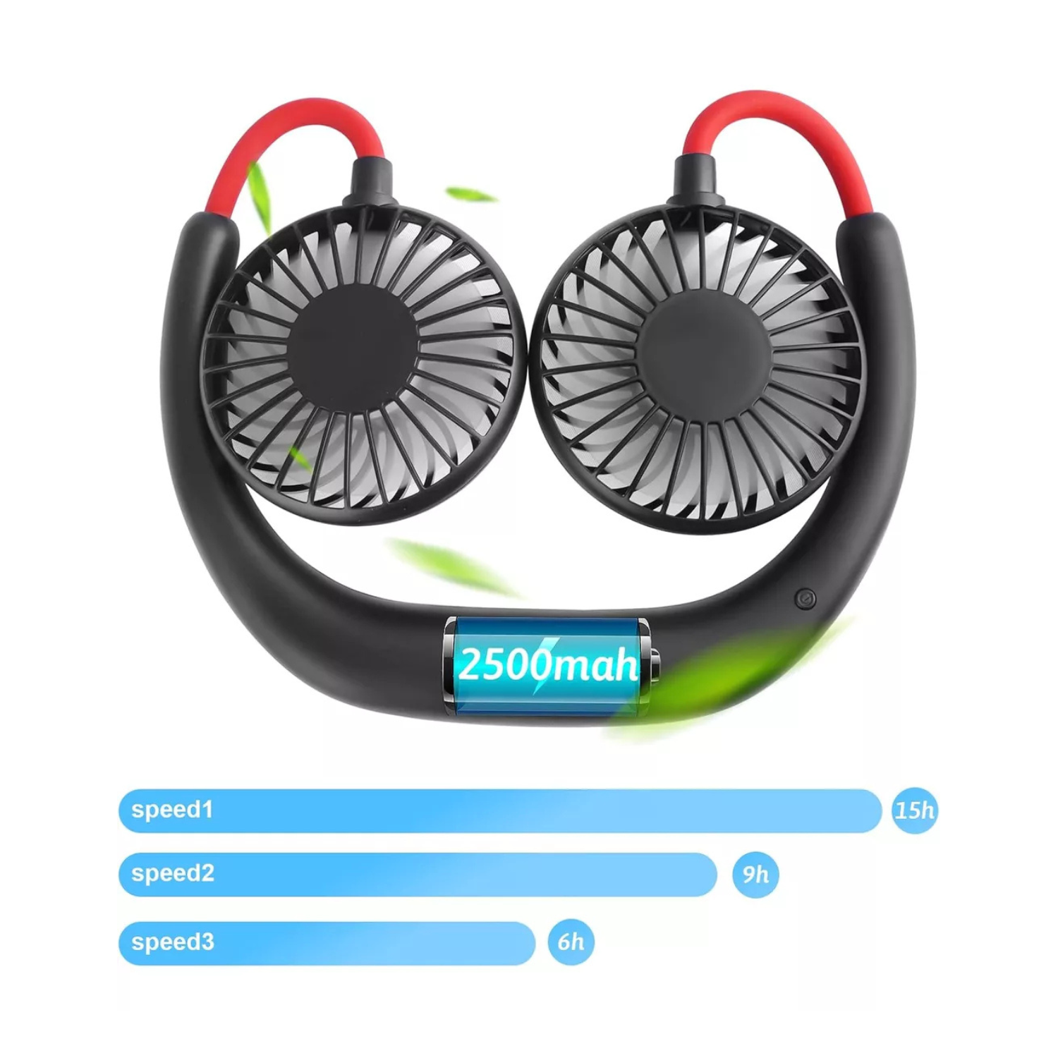Ventilador De Cuello Portátil Con Rotación De 360 Grados
