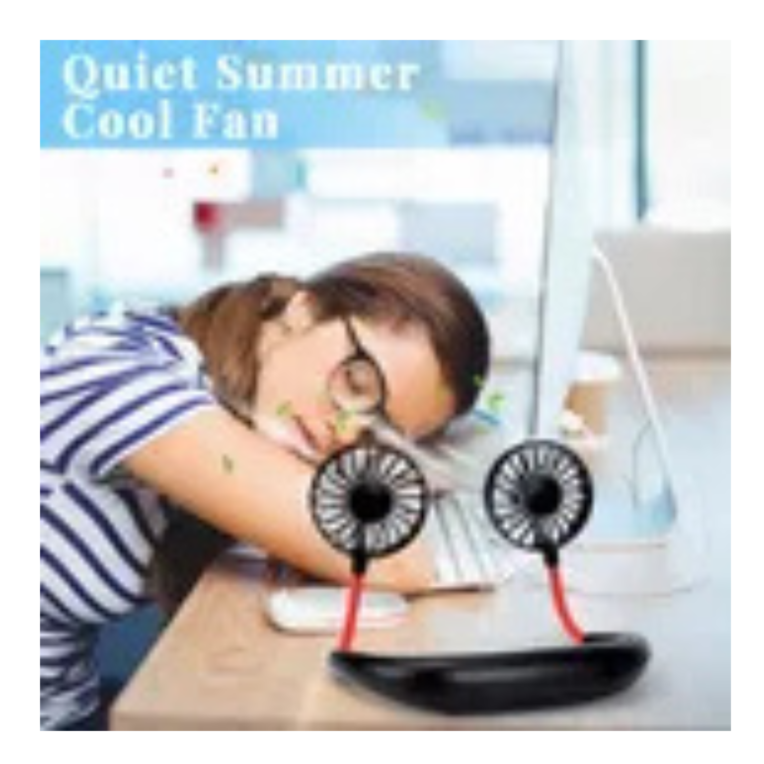 Ventilador De Cuello Portátil Con Rotación De 360 Grados