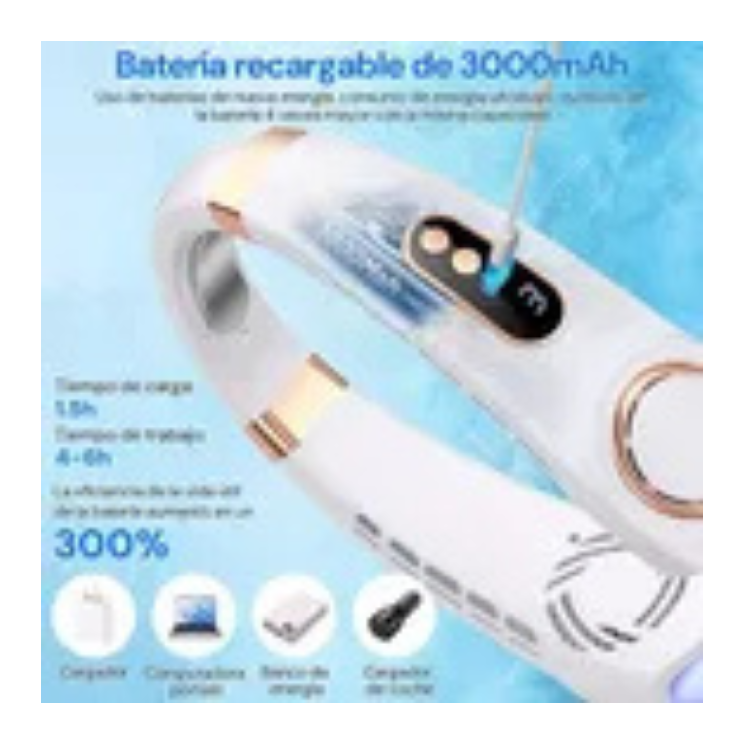 Práctico ventilador de cuello colgante con USB de 5 V