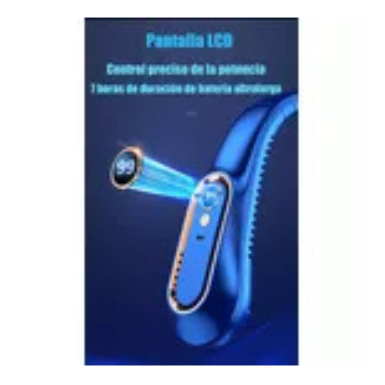 Ventilador Cuello Colgante Portatil Usb Recargable 5 Modos Color Azul Oscuro
