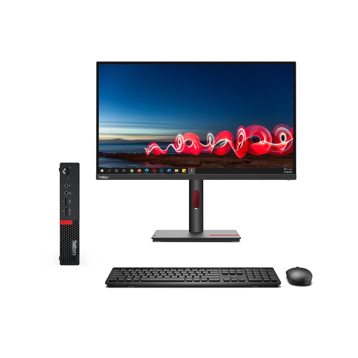 Equipo Lenovo ThinkCentre M710q Core i5 de 7th Gen 240Gb SSD 16Gb RAM DDR4 Monitor ThinkVision T27i-30 27”  (REACONDICIONADO)