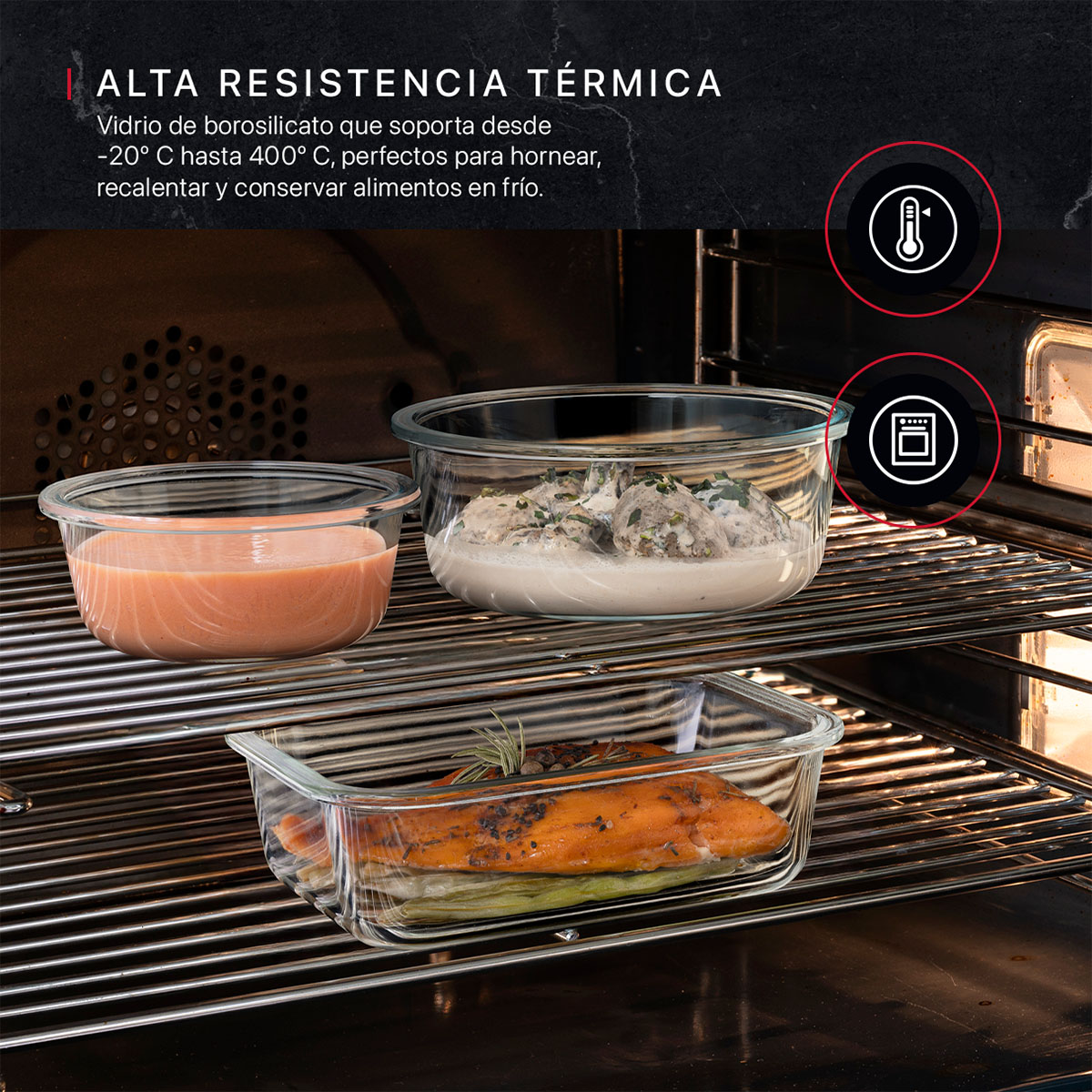 Recipientes de Vidrio Herméticos para Alimentos 7 Contenedores con 7 Tapas - Toppers Cookify