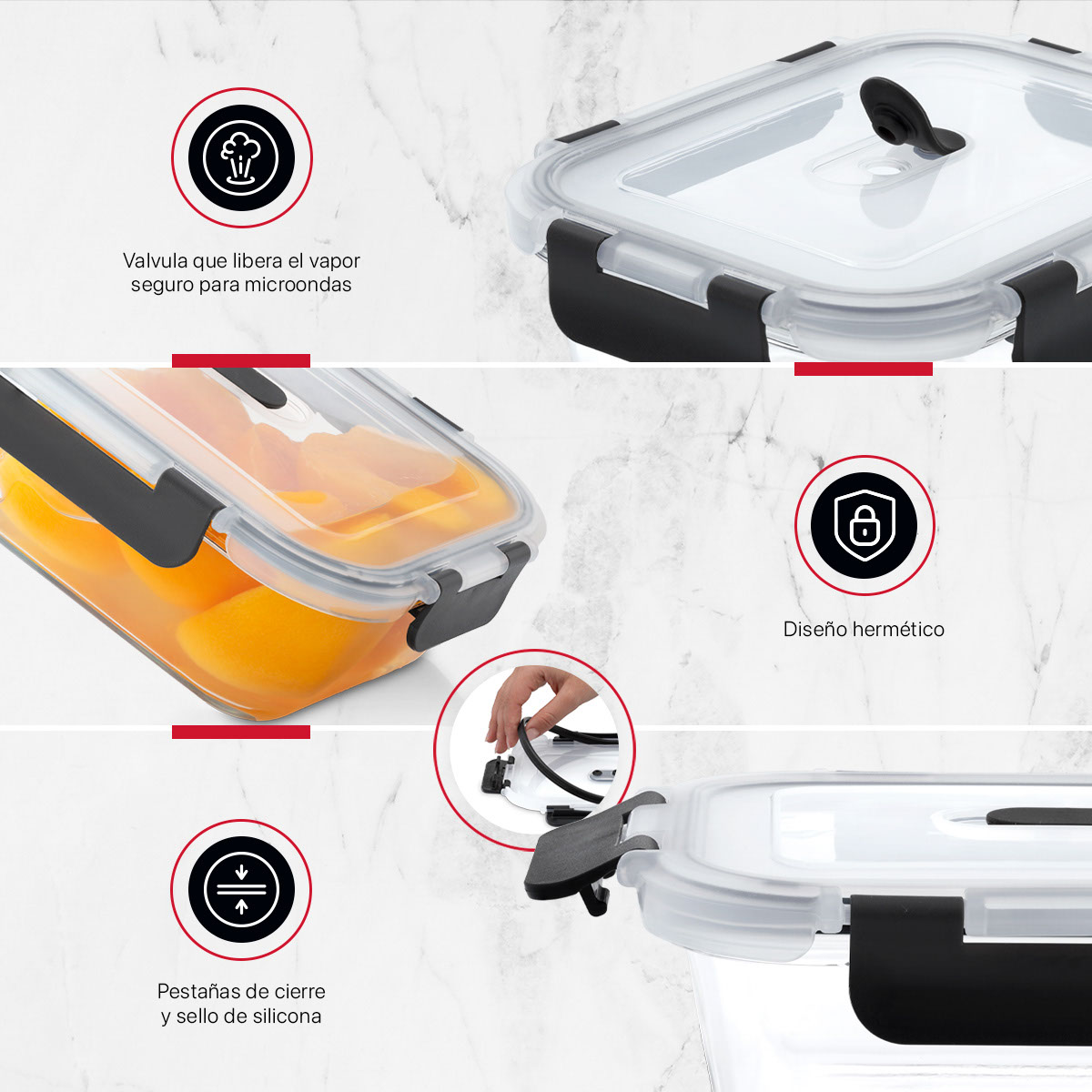 Recipientes de Vidrio Herméticos para Alimentos 7 Contenedores con 7 Tapas - Toppers Cookify