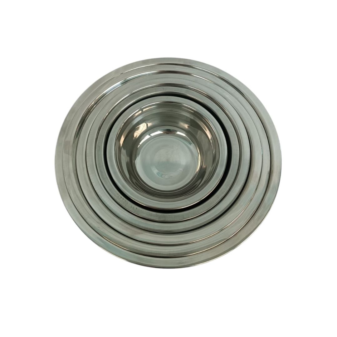 Kit de 6 Bowls de acero inoxidabale Shorbull Medidas 14-16-18-20-22-24cm 