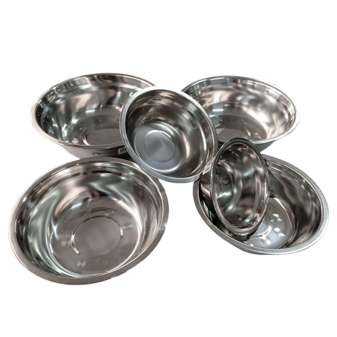 Kit de 6 Bowls de acero inoxidabale Shorbull Medidas 14-16-18-20-22-24cm 