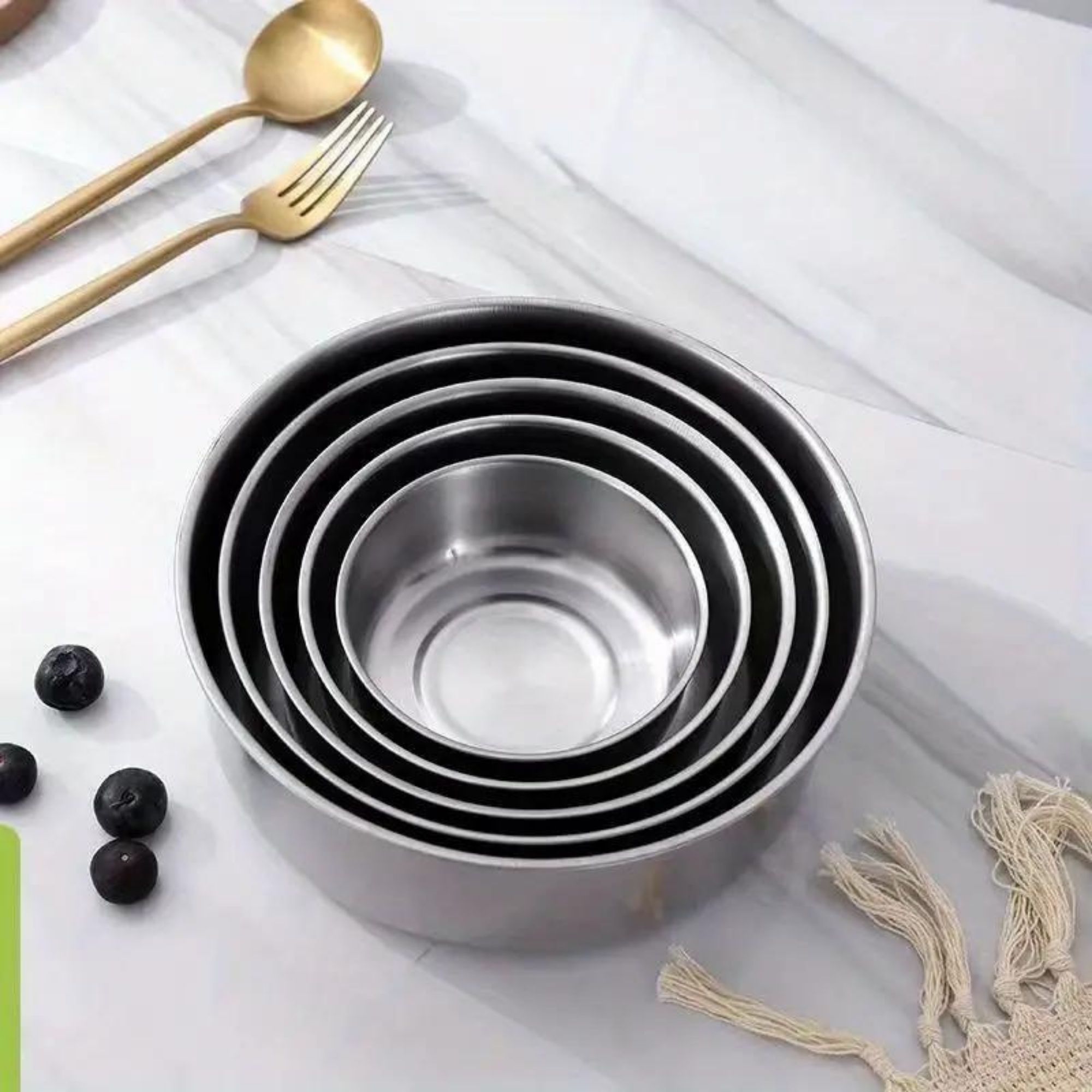 Set 5 recipientes de acero Inoxidable con tapa 
