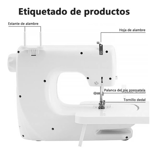 Máquina De Coser Eléctrica Portátil 12 Puntada+placa Soporte