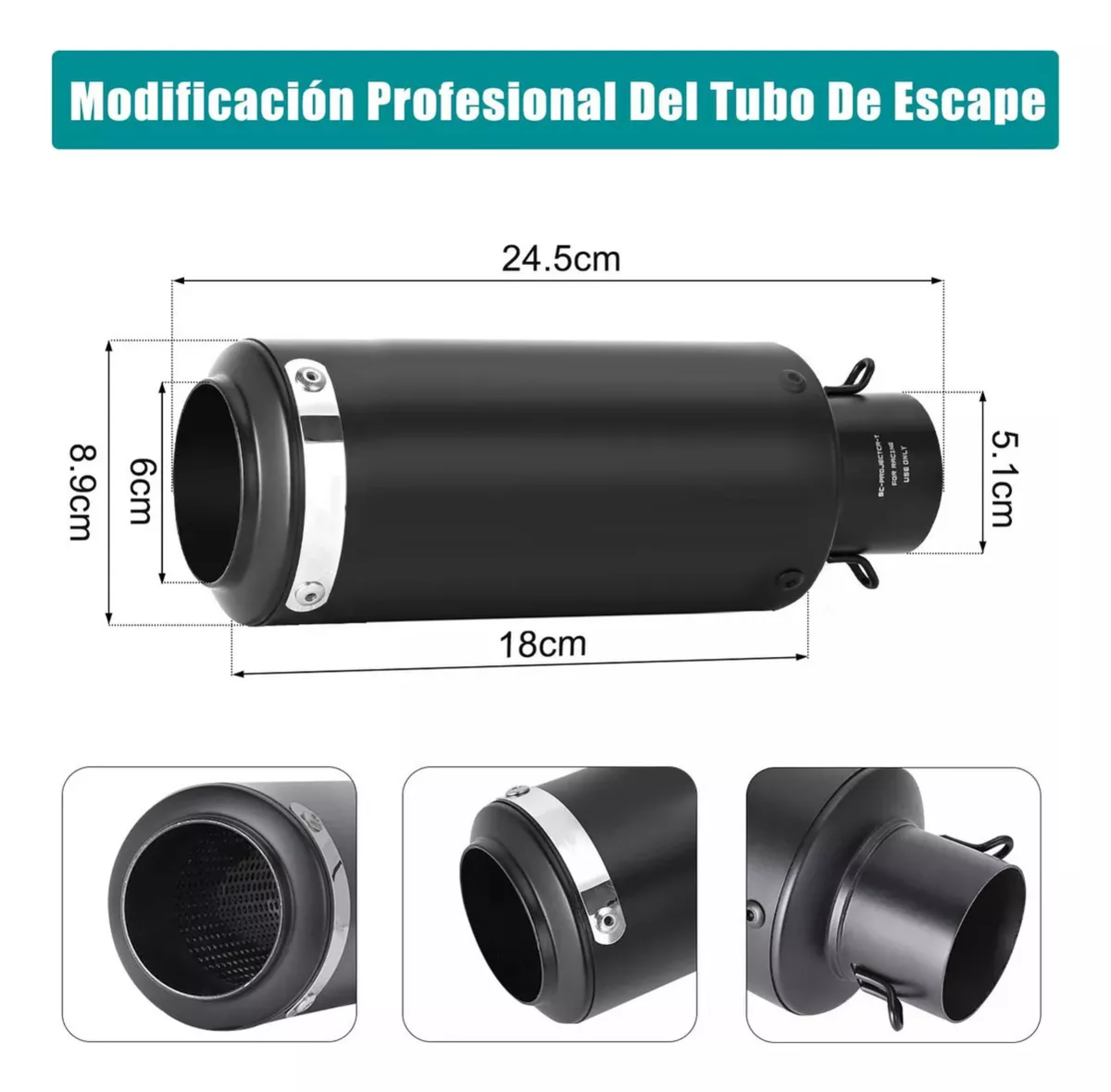 Escape Silenciador Para Moto Deportivo Universal 38-51mm