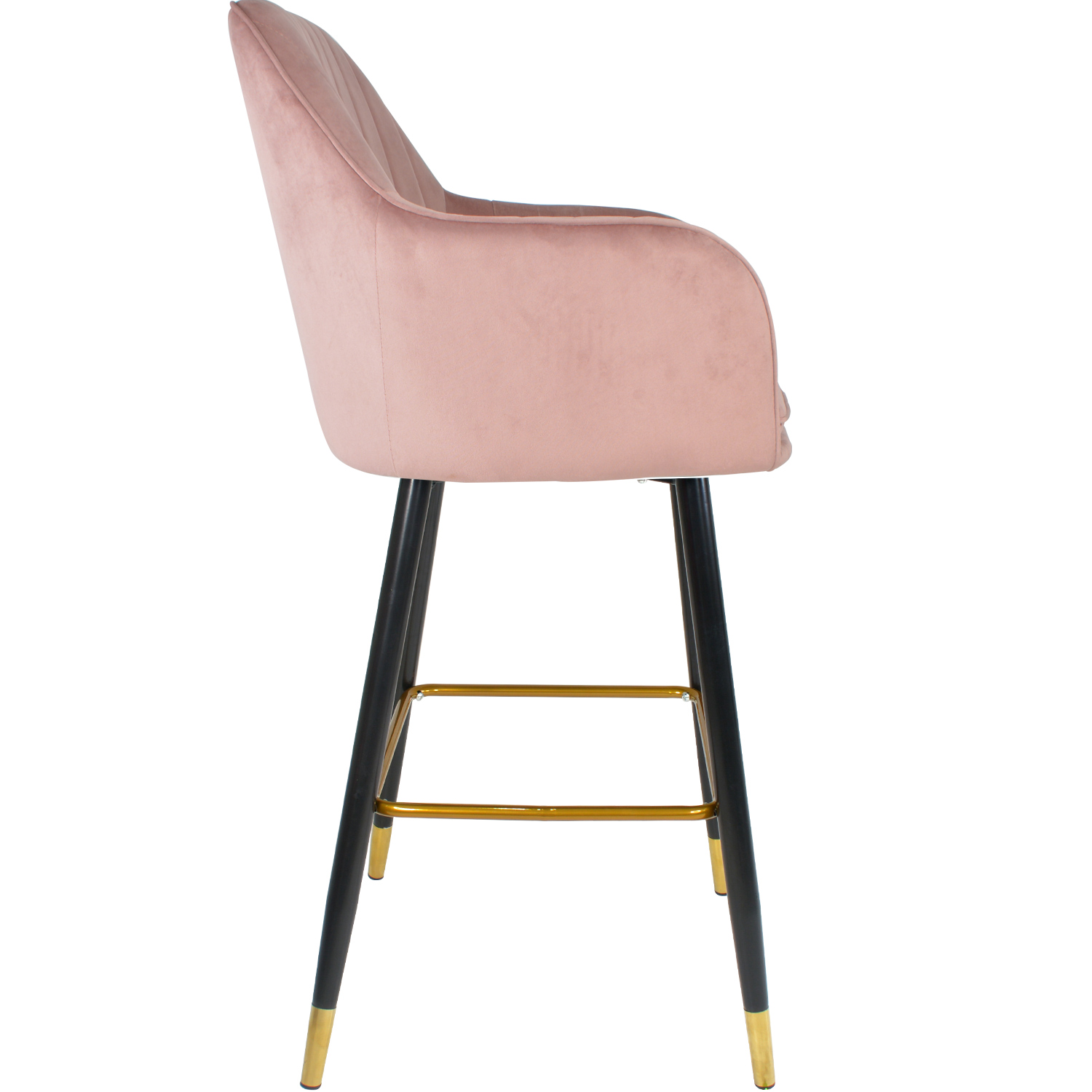 Silla Alta Tapizada Sillon Eames Terciopelo Rosa