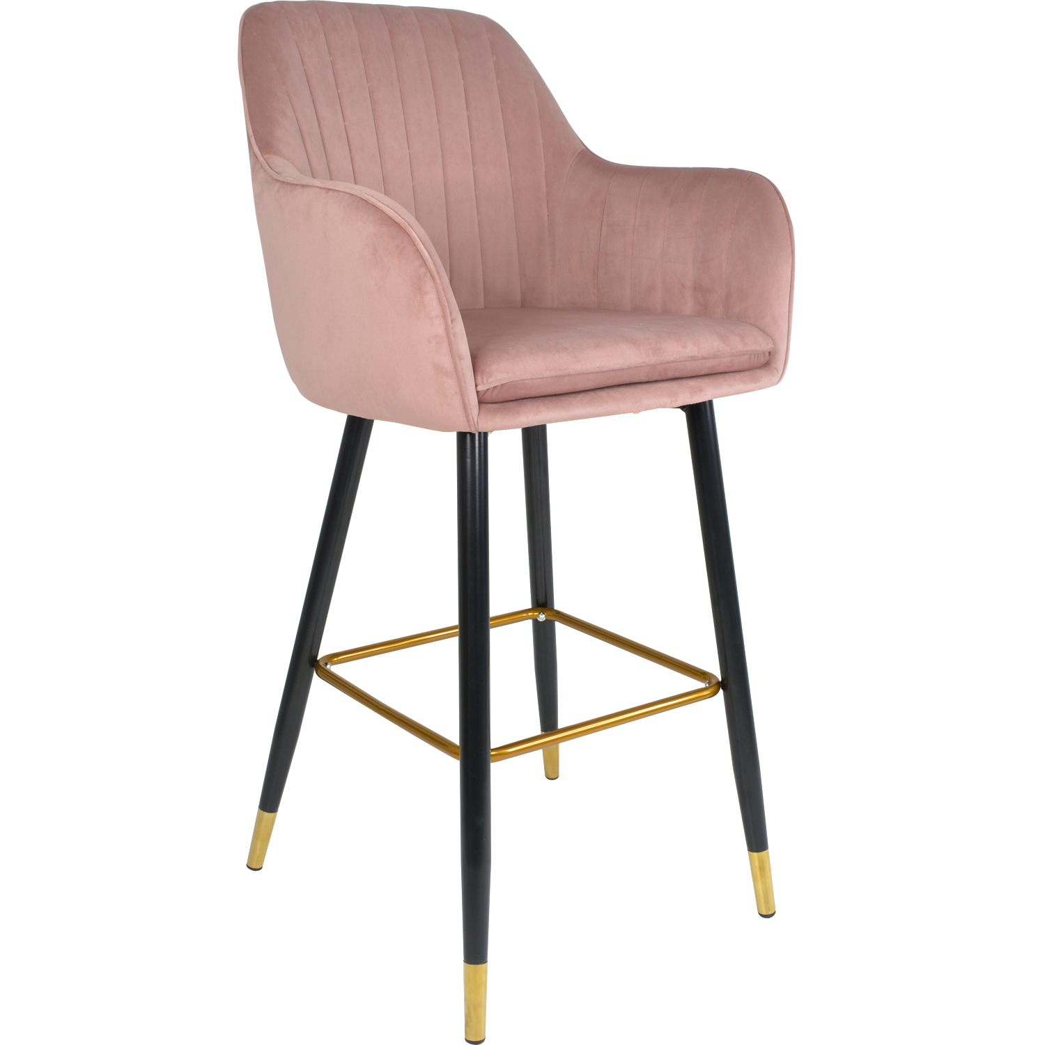 Silla Alta Tapizada Sillon Eames Terciopelo Rosa