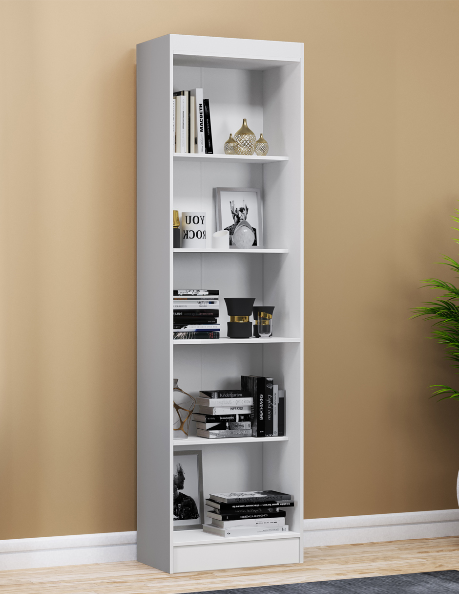 Librero 5 Repisas Moderno Estante Decorativo Multifuncional