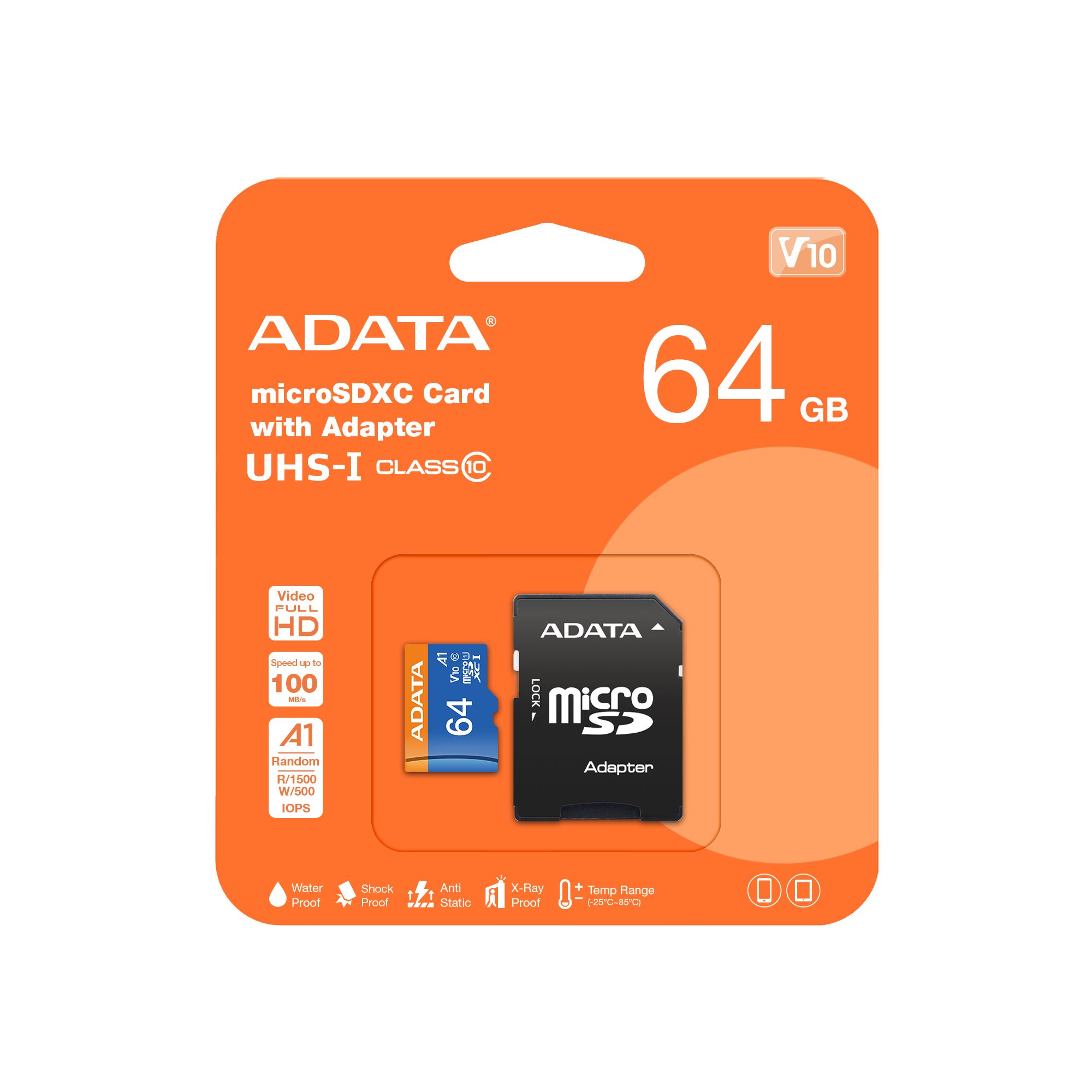 90 Pack - Tarjeta de Memoria microSD de 64 GB Adata Premier