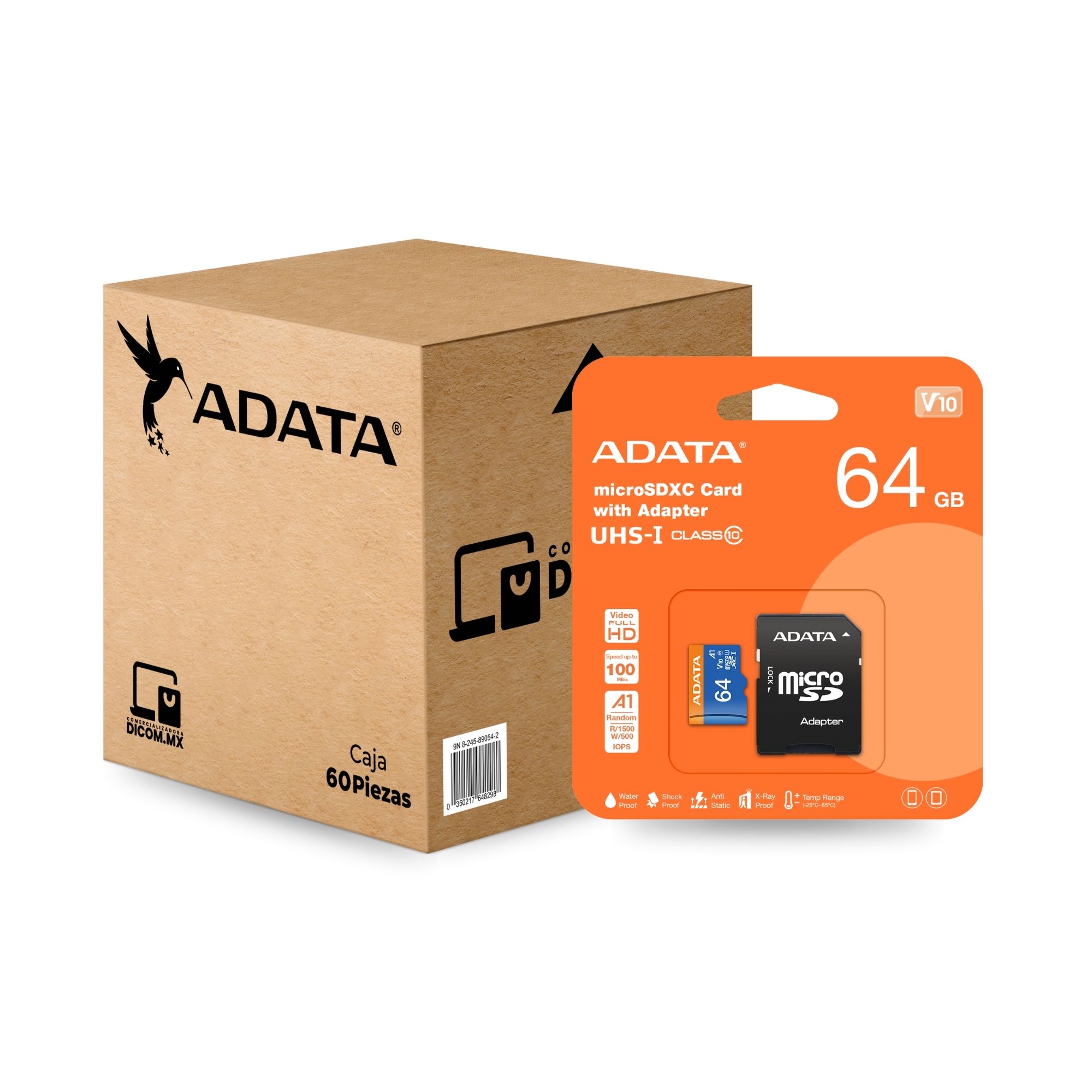 90 Pack - Tarjeta de Memoria microSD de 64 GB Adata Premier