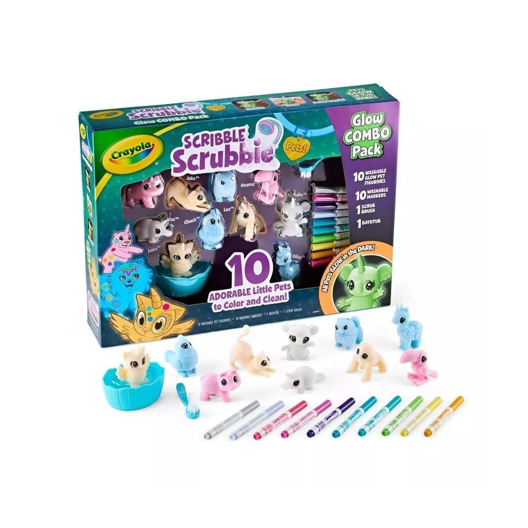 Crayola Scribble Scrubbies Glow Combo Dibujo y Colorear Kit Actividad Artesanal Niños